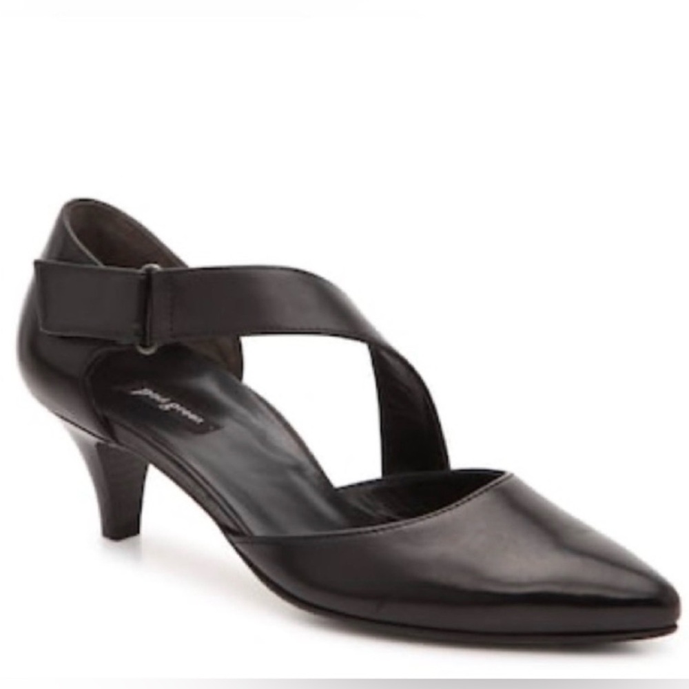 VGUC- Paul Green ‘Nicki’ Asymmetrical Strap Kitten Heel Leather Pump